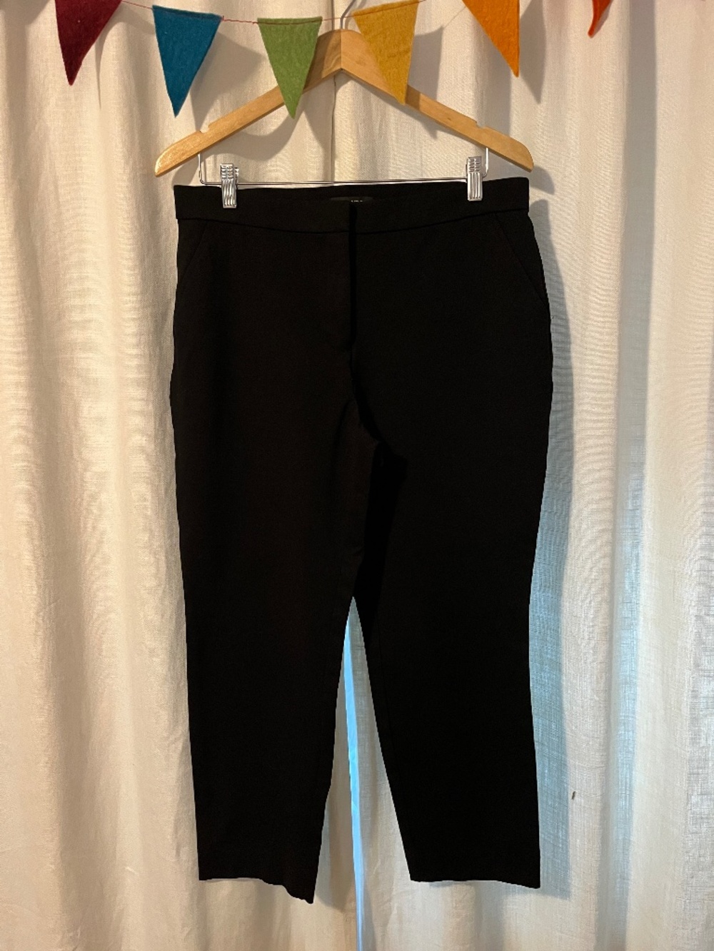 Banana Republic Black Dress Work Pants Trousers Ankle Crop Thick Size 12 EUC